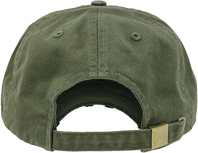 Funky Junque - Wholesale Baseball Cap - Unisex - Vintage Patch Hat - American Flag (Olive)1