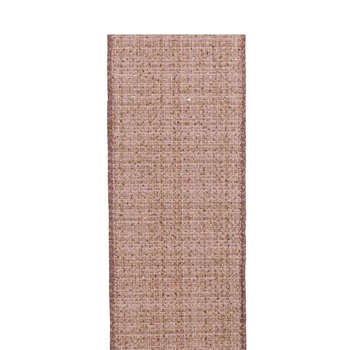 2.5" X10Yd Tan Textured Glitter Ribbon for wholesale by Kurt S. Adler, Inc.