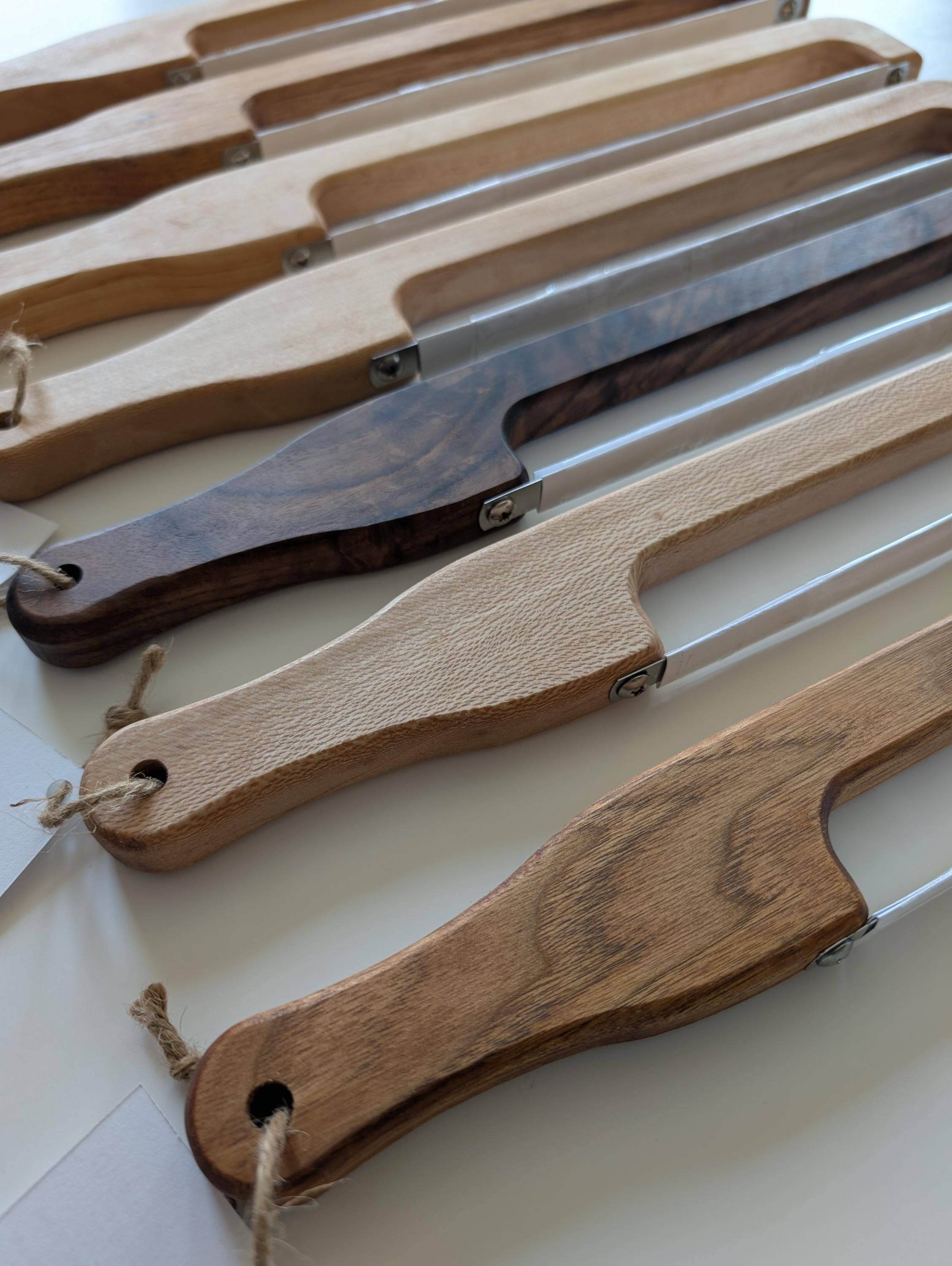 Sass & Izzy LLC - Wholesale Kitchen/Utility Knife - Handmade Walnut Wood Sourdough Bread Knives2