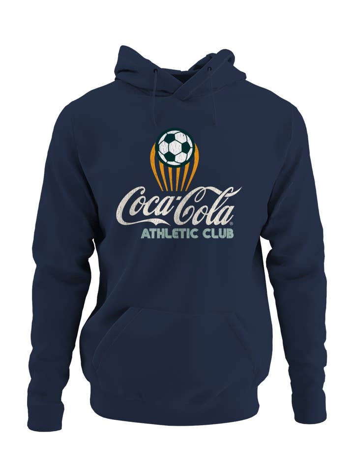 Officially Licensed Coca Cola Coca-Cola Athletic Club Soccer Logo Men's Hoodie for wholesale by Snack Tees