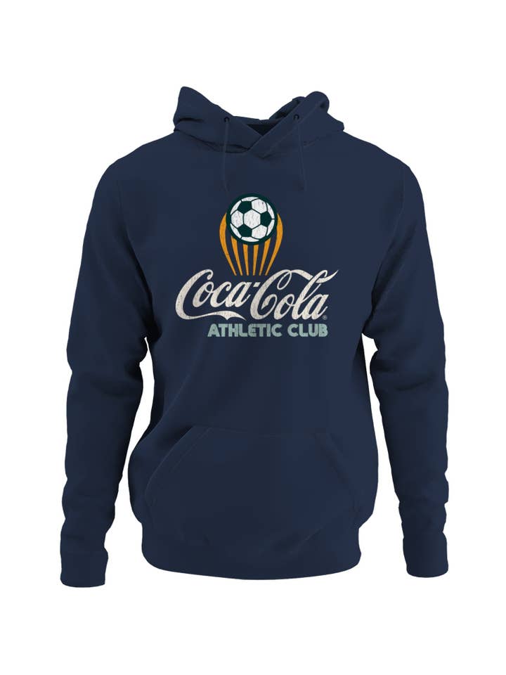 Officially Licensed Coca Cola Coca-Cola Athletic Club Soccer Logo Men's Hoodie for wholesale by Snack Tees