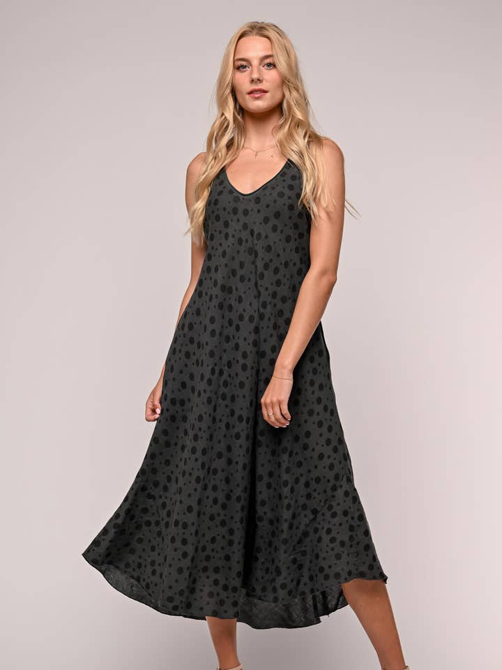 Franse linnen jurk met biaisuitsnijding voor wholesale door LINEN LUV