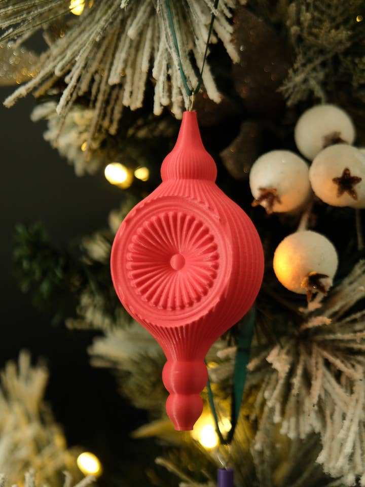 Christmas decoration - 3d printed tree ornament - VINT-1 for wholesale by Du Vert Au Rouge Chez Soi