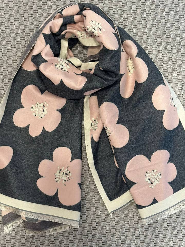 double-faced floral scarf for wholesale by ADORA