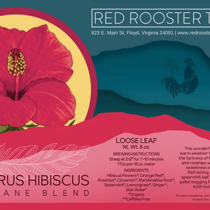 Citrus Hibiscus Bulk Loose Leaf Tisane (8 oz Bag) for wholesale by Red Rooster Coffee Roaster