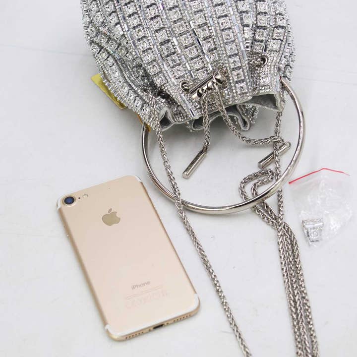 Tom&Eva (F.D.M diffusion) - Wholesale Clutch Bag - Women's - Evening Bucket Bag With Rhinestones 24P-59544