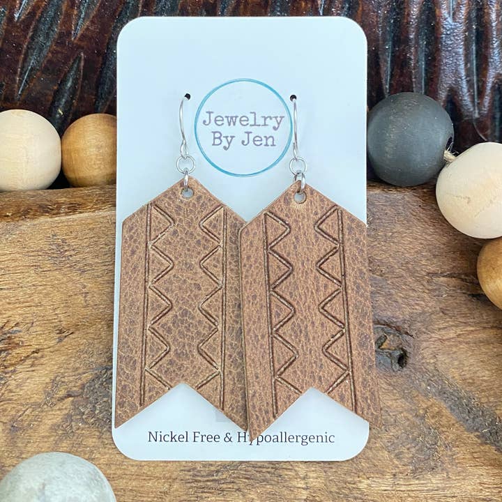 Embossed Arrow Earrings: Vintage Cowboy for wholesale by Jewelry By Jen