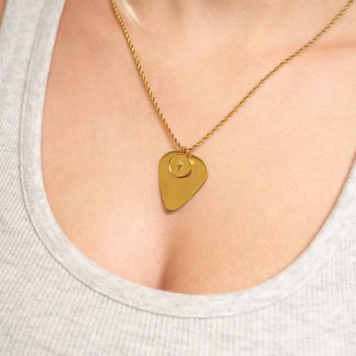 WJW - Wholesale Individual Charm/Pendant - 18K Gold PVD Stainless Steel Lightning Bolt Pendant9