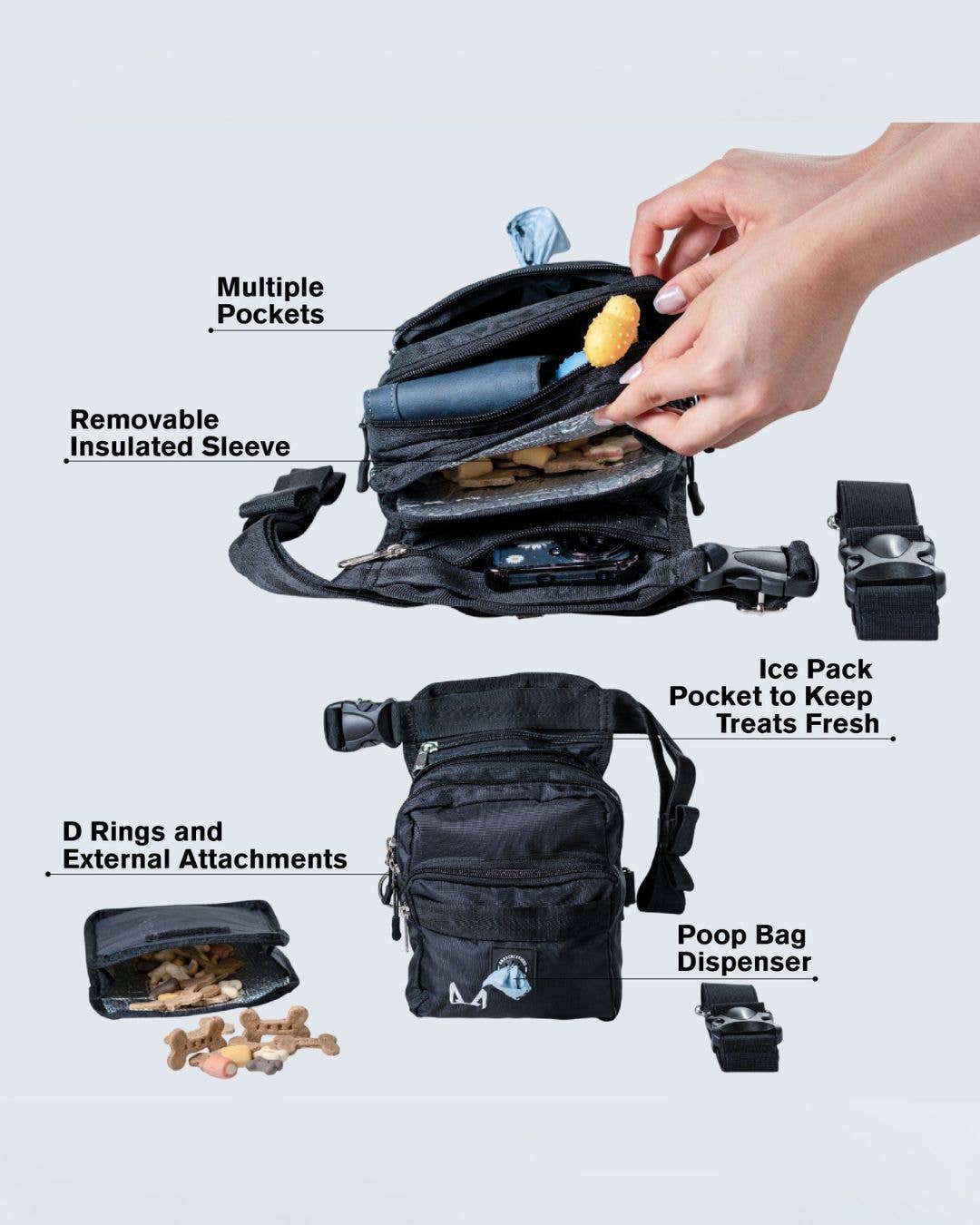 AkraCreations - Wholesale Pet Treat Bag - Dog - Thigh Treat Bag – Dog Training & Hiking Pouch4