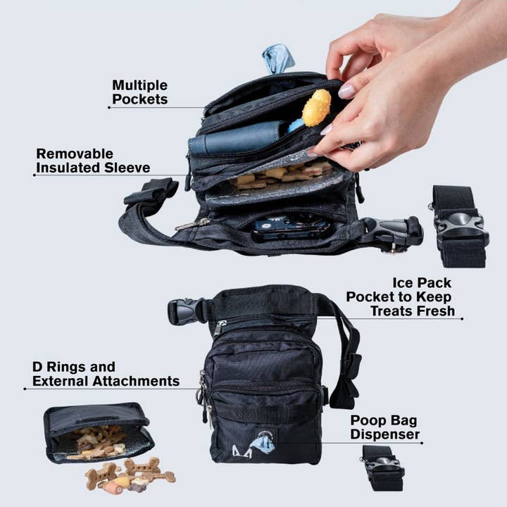 AkraCreations - Wholesale Pet Treat Bag - Dog - Thigh Treat Bag – Dog Training & Hiking Pouch4