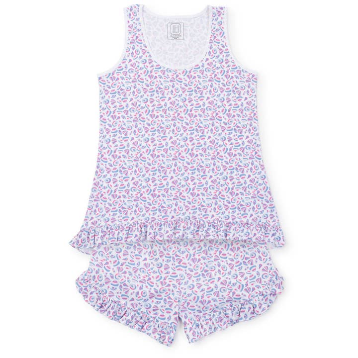 Mallory Women's Pajama Short Set - Seashells on the Seashore for wholesale by Lila + Hayes