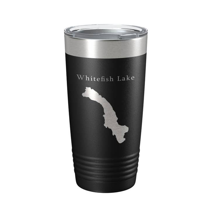Whitefish Lake Map Tumbler Travel Mug Insulated Laser Engraved Coffee Cup Montana 20 oz for wholesale by CarveBright
