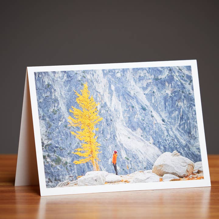 Carte de vœux de luxe 5x7 — Lady and the Larch pour la vente par Ralph Daub Photography, LLC