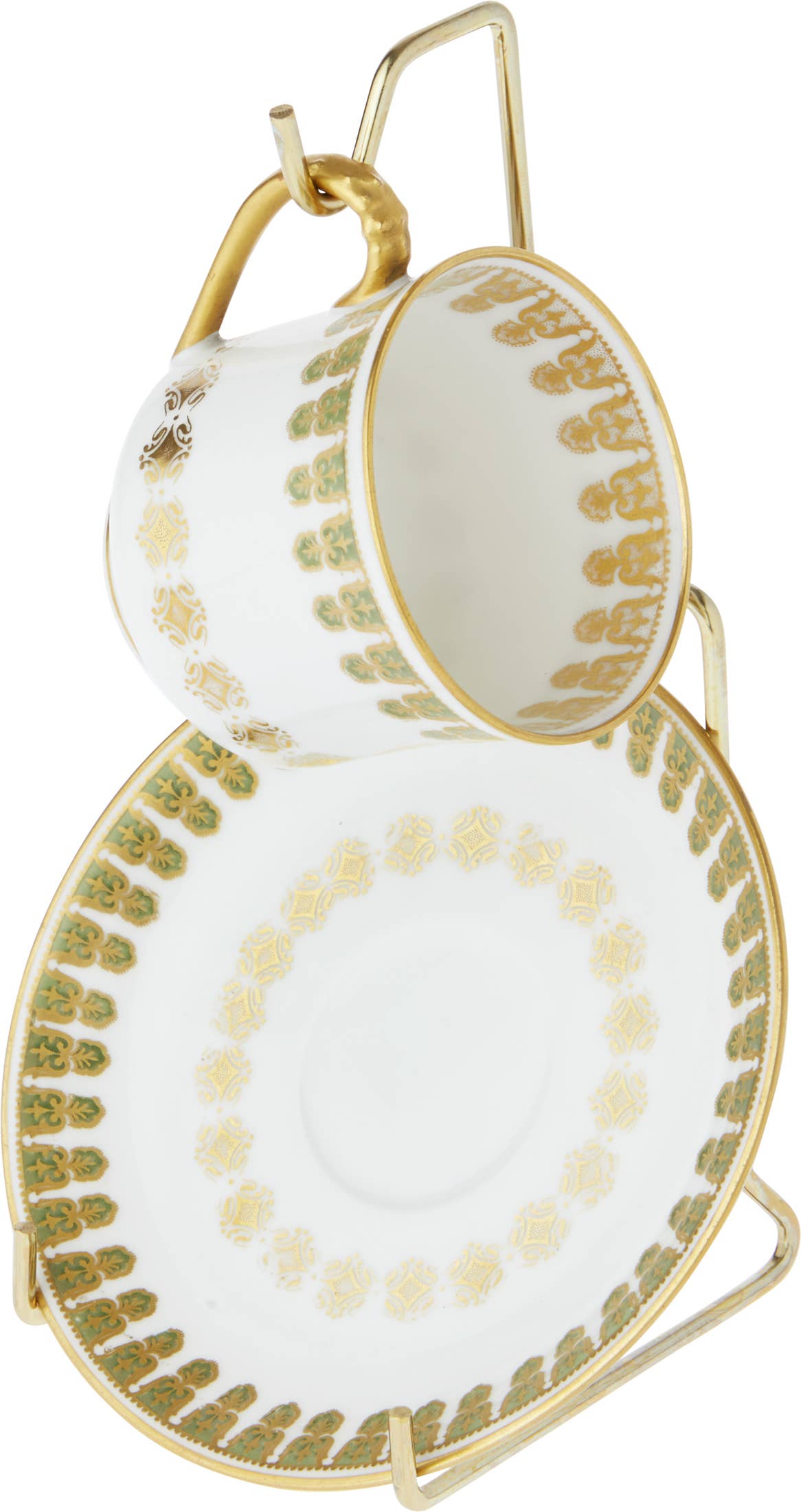 Bard's – Großhandel Verkaufsdisplay-Ständer/-Gehäuse – Bard's Gold Tasse- und Untertassenständer, 6,5 Zoll H x 2,5 Zoll B x 3,25 Zoll T1