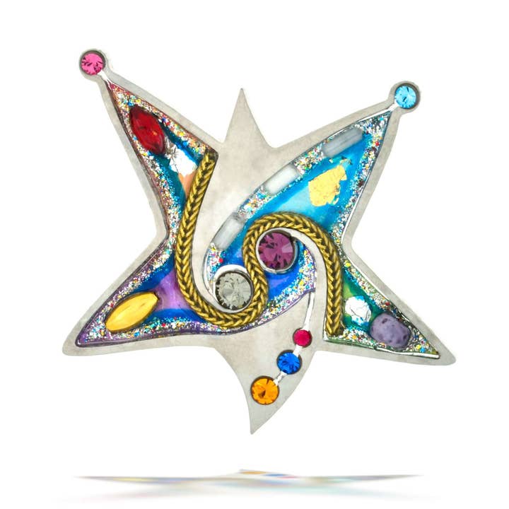 Seeka Jewelry and Judaica – alfinete de lapela por atacado – Alfinete de broche judaico Seeka Estrela Colorida de David