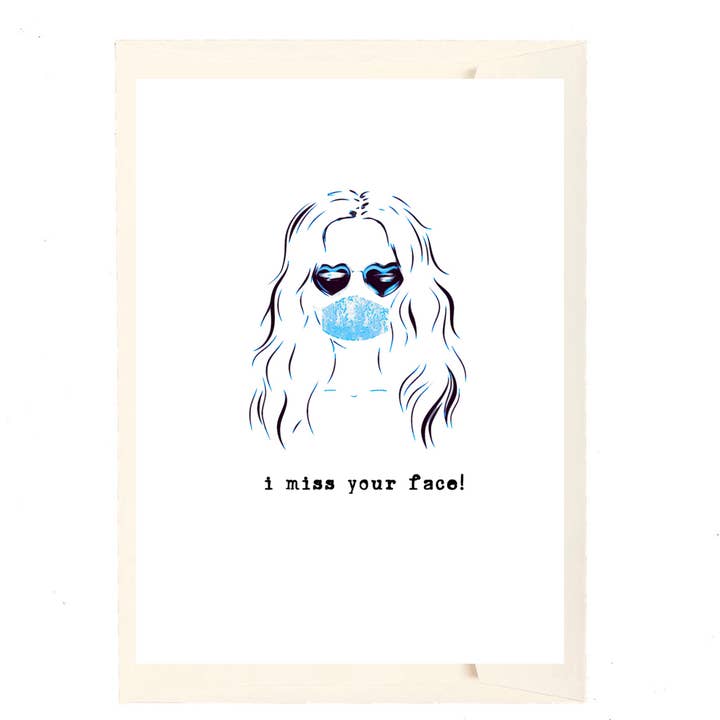 I miss your face - blue for wholesale by Paperlove Boutique