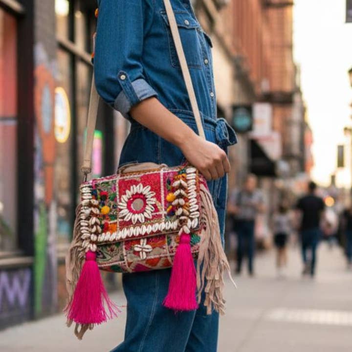 Bolso bandolera boho Banjara, bolso de verano, bolso de resort, bandolera para venta al por mayor de Bohozena