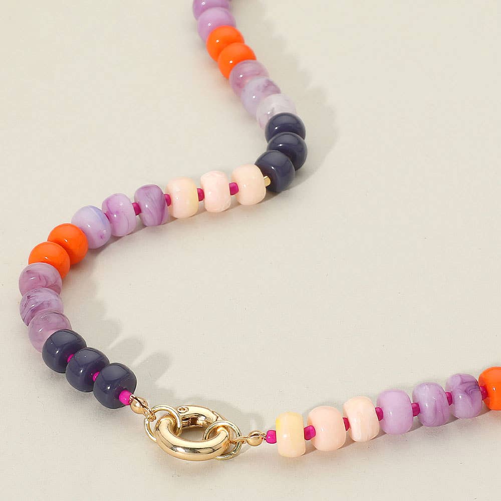 Sensibling Corp. - Wholesale Beaded/Pearl Necklace - Clasp Accent Disc Beaded Necklace1