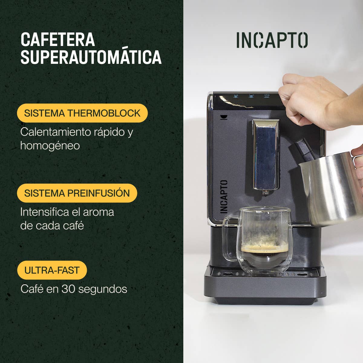 INCAPTO COFFEE - Wholesale Espresso Maker - Superautomatic Coffee Maker with Milk Vaporizer2