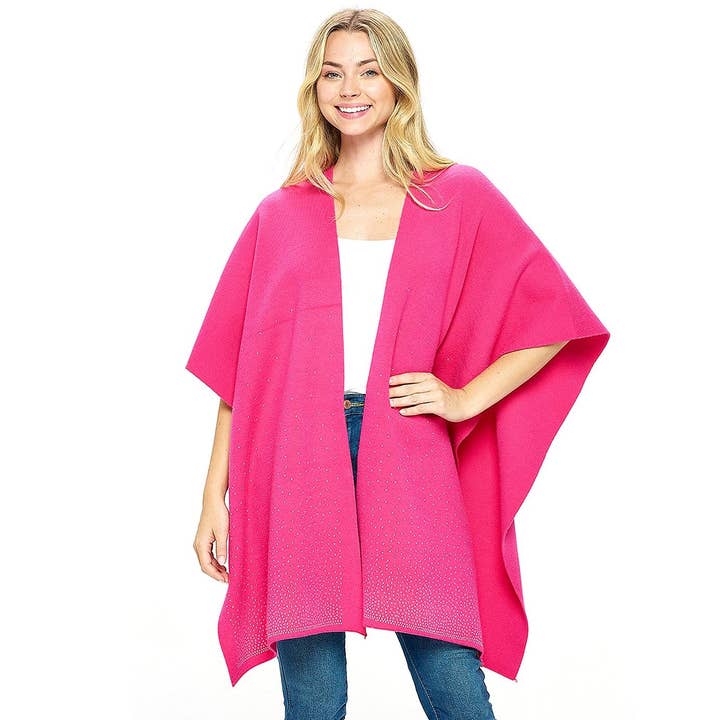 Diacly - Wholesale Wrap - Women's - Sophisticated Corner Edge Spreding Rhinestone Shawl