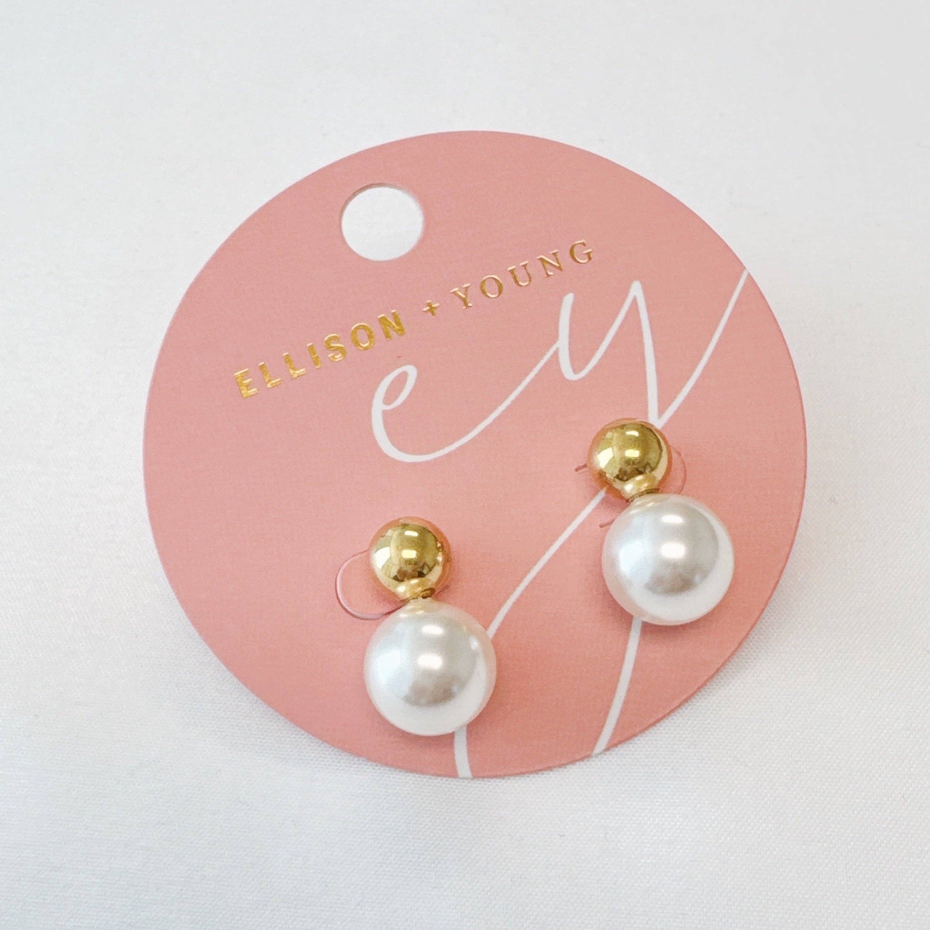 Ellison+Young - Vente Clous d'oreille - Boucles d'oreilles clous boule et perle1