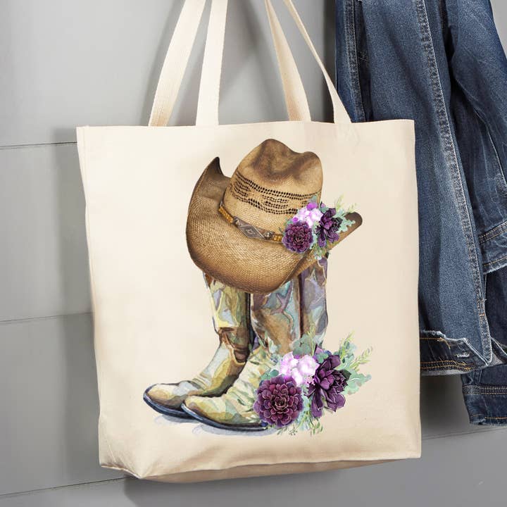 Bolsa de lona Western Cowboy Boots Hats Southwestern de 12 oz para venta al por mayor de Avery Lane Gifts