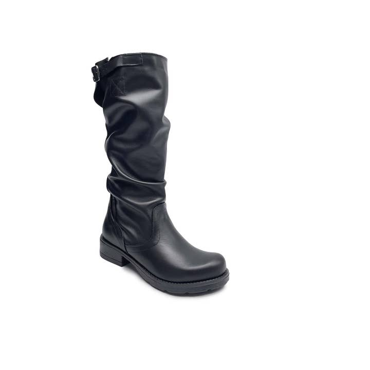 BK33 Autumn Winter Women's Boot in Genuine Black Leather for wholesale by WALKING NOW SRL