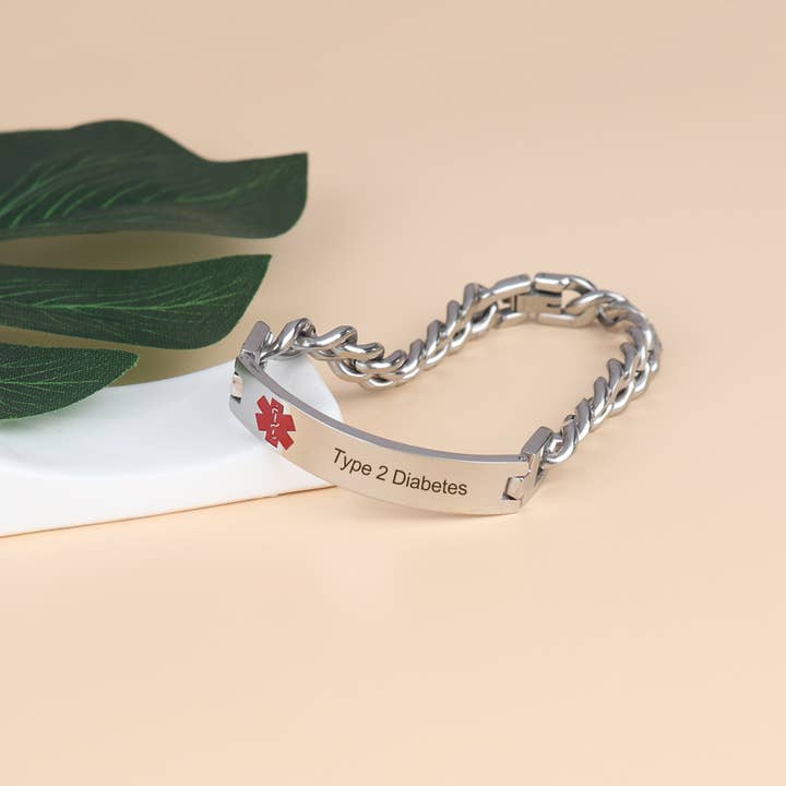 Anavia - Wholesale Link & Chain Bracelet - Medical ID Alert Bracelet - Personalized Emergency Jewelry