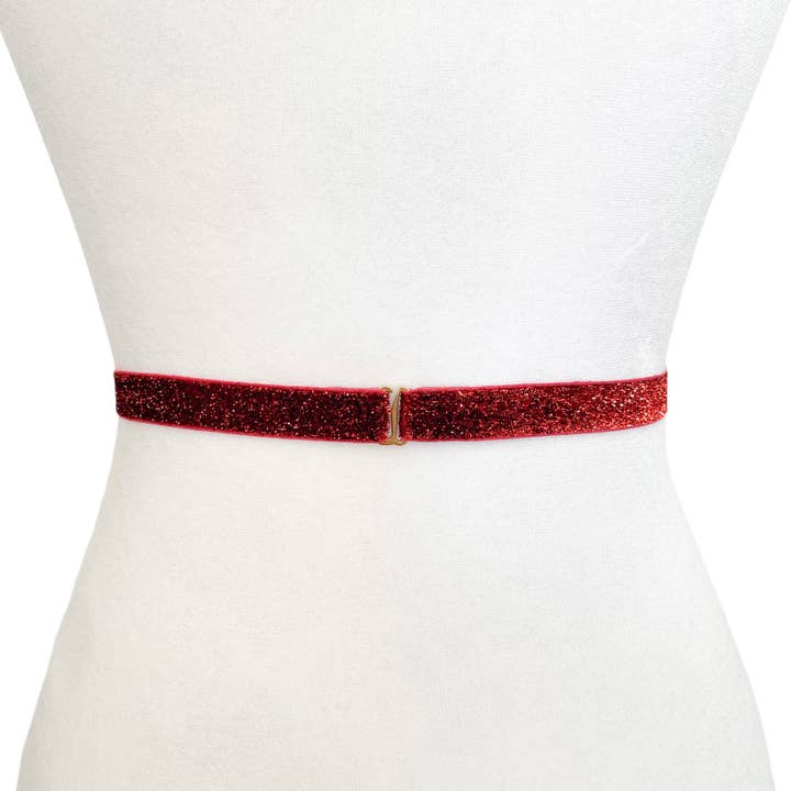 Melissa Velia - Wholesale Belt - Women's - Sparkle Bow Belt | 10 Colors | Elastic Belt | 1/2” Belt3