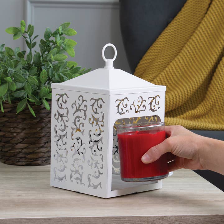 Candle Warmers Etc. Duftlampen & Kerzen - Wholesale Wax Warmer - CANDLE WARMERS® COTTAGE Metal Lantern for Scented Candles White3