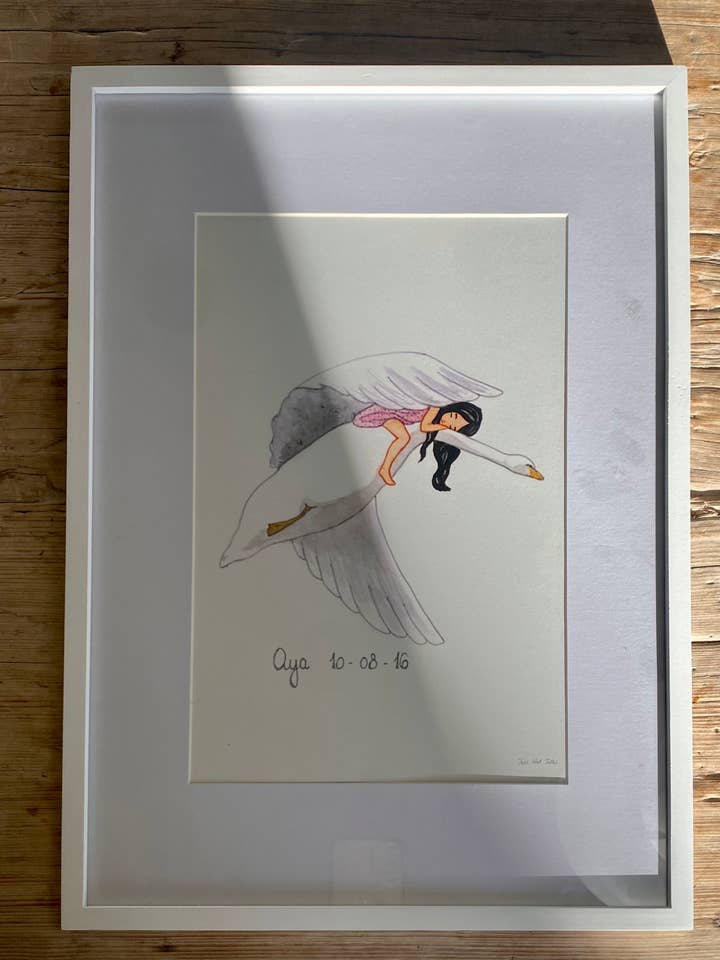 Poster A4 Swan with girl for wholesale by Tall Hat Tales