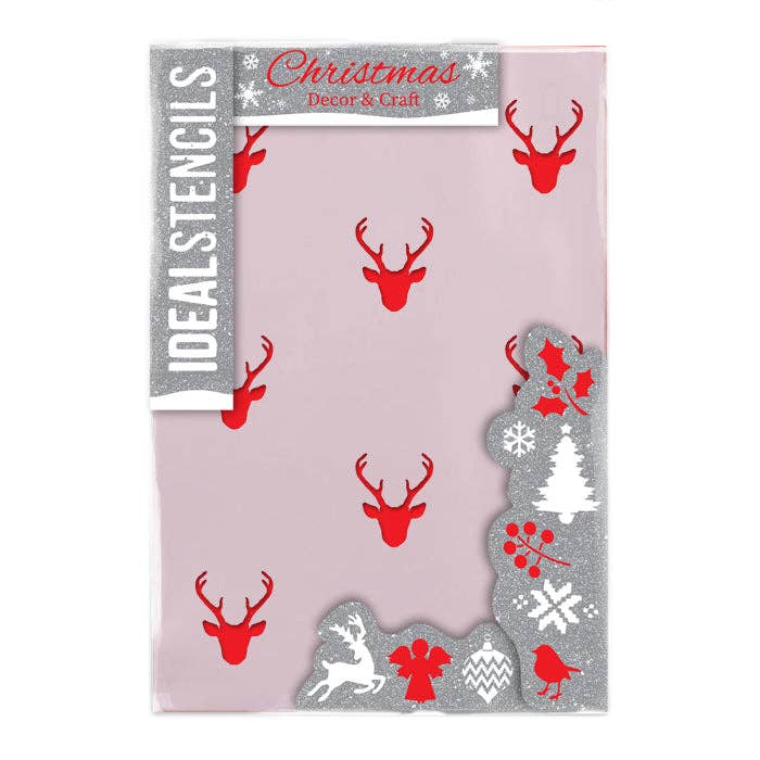 Stag Head 8 Repeat Pattern Stencil for wholesale by Ideal Stencils