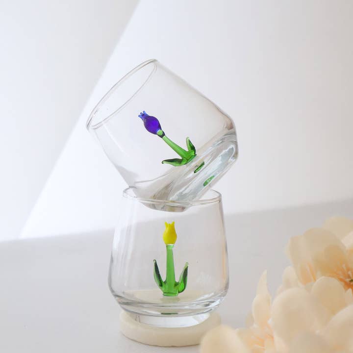 Adamodart – Großhandel Schnapsgläser – Tulpen-Schnapsglas-Set, florales Hochzeitsglas, Glaswaren