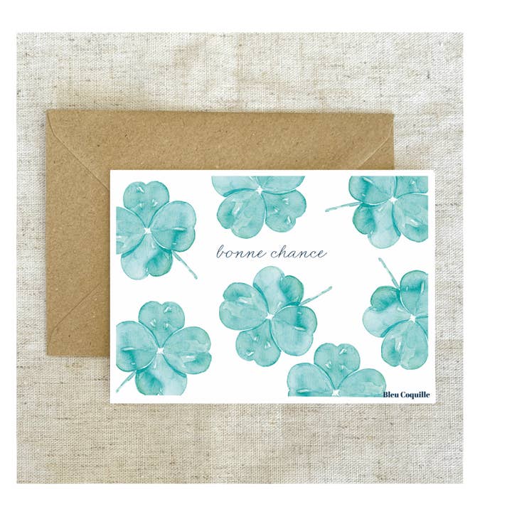 Papeterie Carte Postale - Bonne Chance 🍀 pour la vente par Bleu Coquille