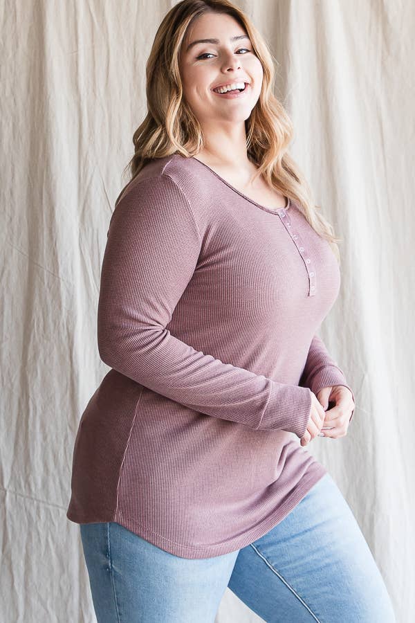 7th Ray - Vente Tunique – femme - [GRANDE TAILLE] Haut Tunique à Manches Longues avec Boutons-Pression T4275XL4