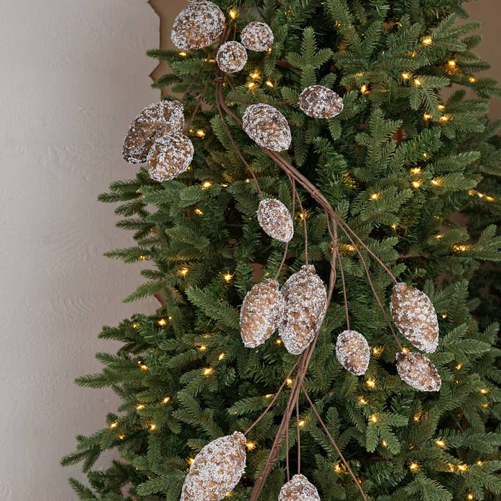 Impressive Enterprises, Inc. - Wholesale Bunting/Garland - ISB73191- 5ft Snowy Brown Pinecone Garland