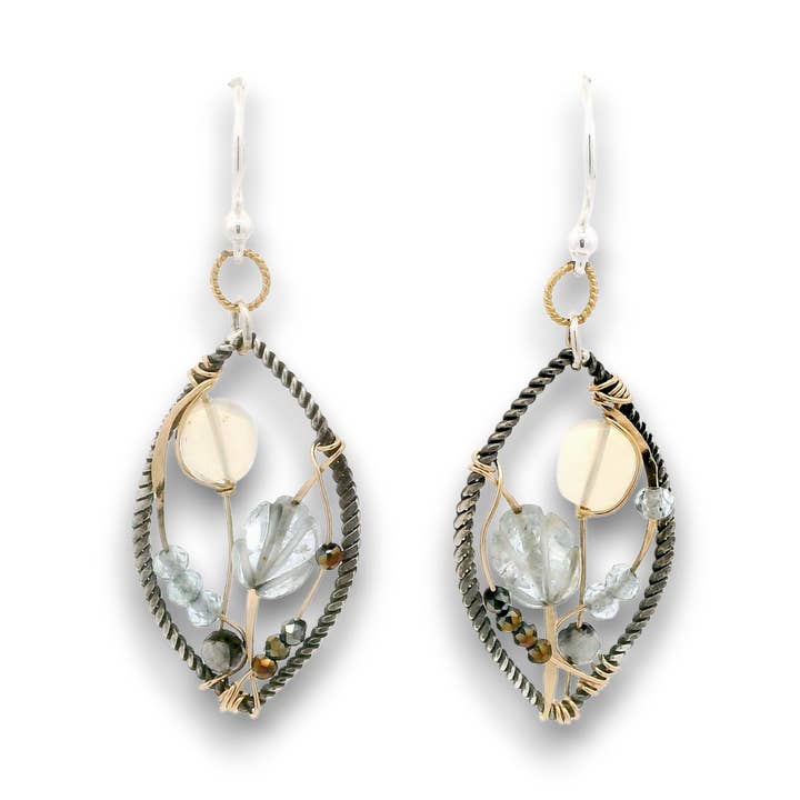 Aquamarine Microcosm Earrings E85075 for wholesale by Art by any Means Jewelry