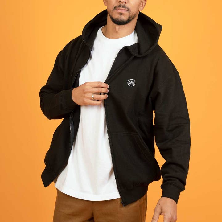 The Classics Zoodie - Logo ricamato - Nero per la vendita all'ingrosso da parte di Plant Faced Clothing