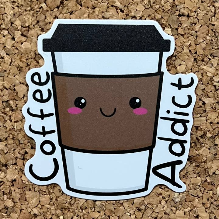 Funny Coffee Sticker - Coffee Addict Sticker for wholesale by 8 Bit Magnets Co Stickers