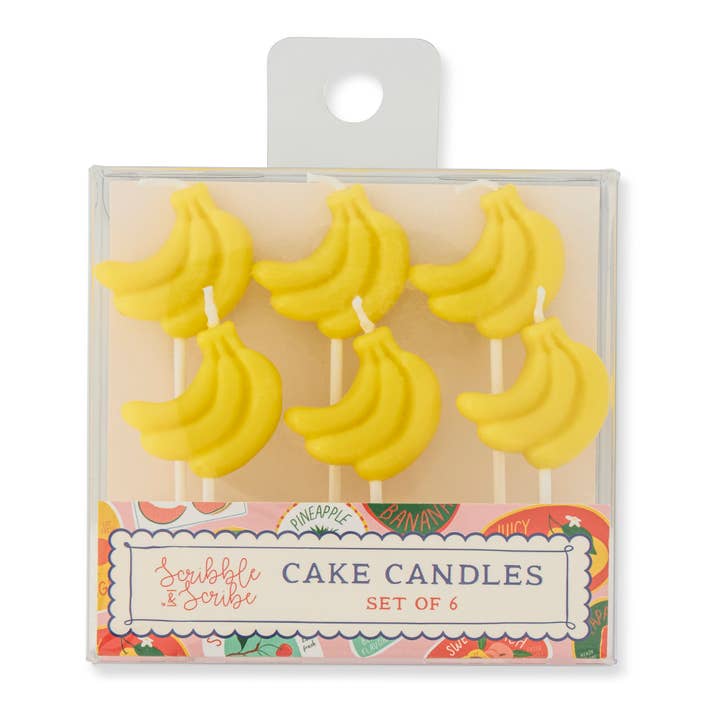 6pk Cake Candles - Bananas for wholesale by Core Home