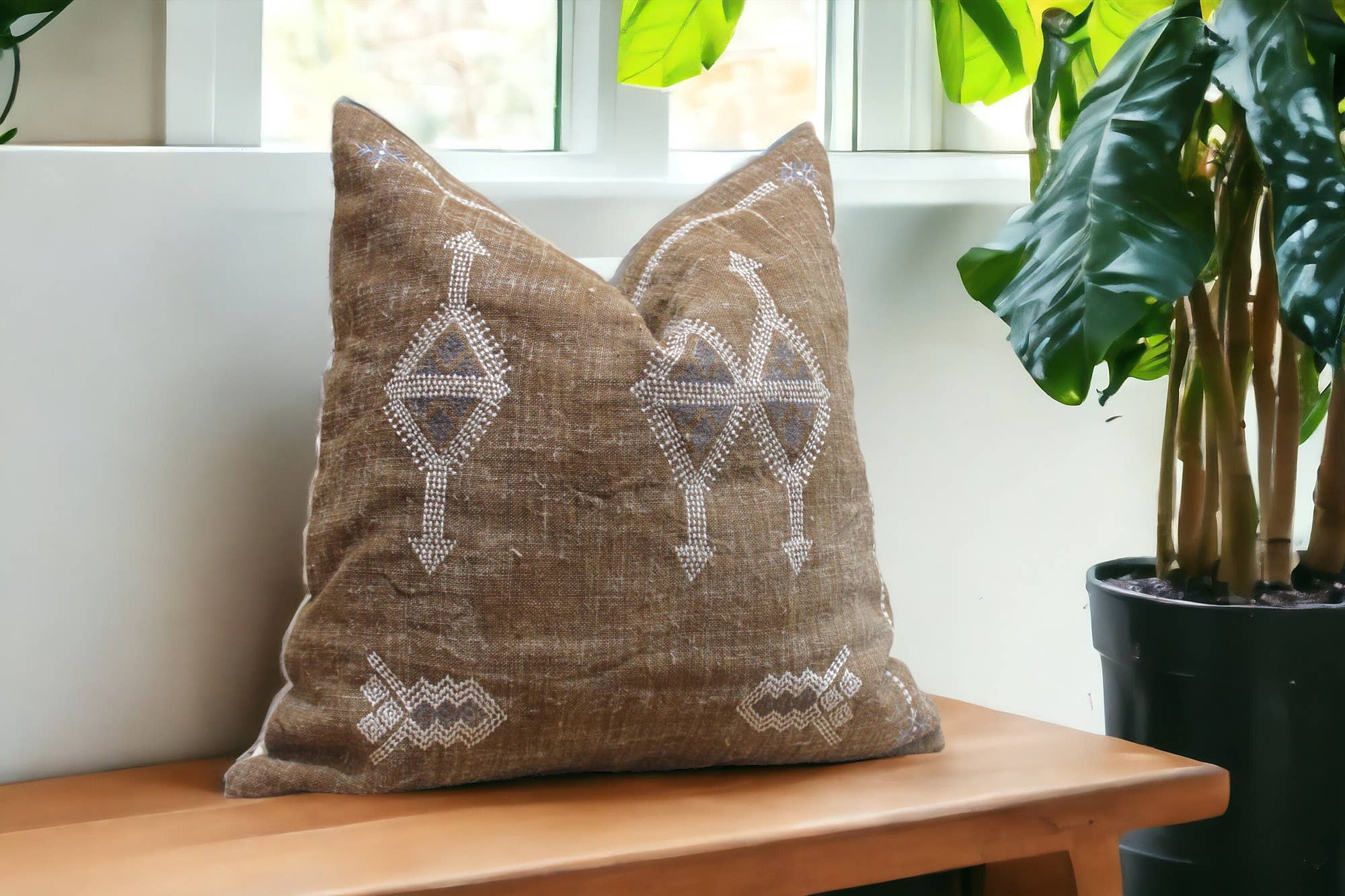 Eyda Homes - Wholesale Throw Pillow Cover - 20x20 Square Linen Embroidered Pillow Cover for Home Decor8