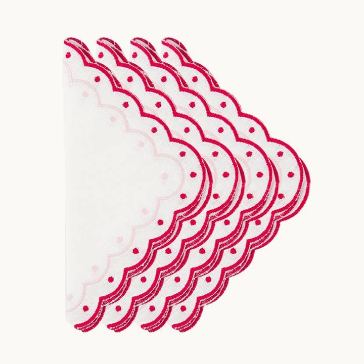 Carmen linen red napkins (set of 4) for wholesale by Duggan Society