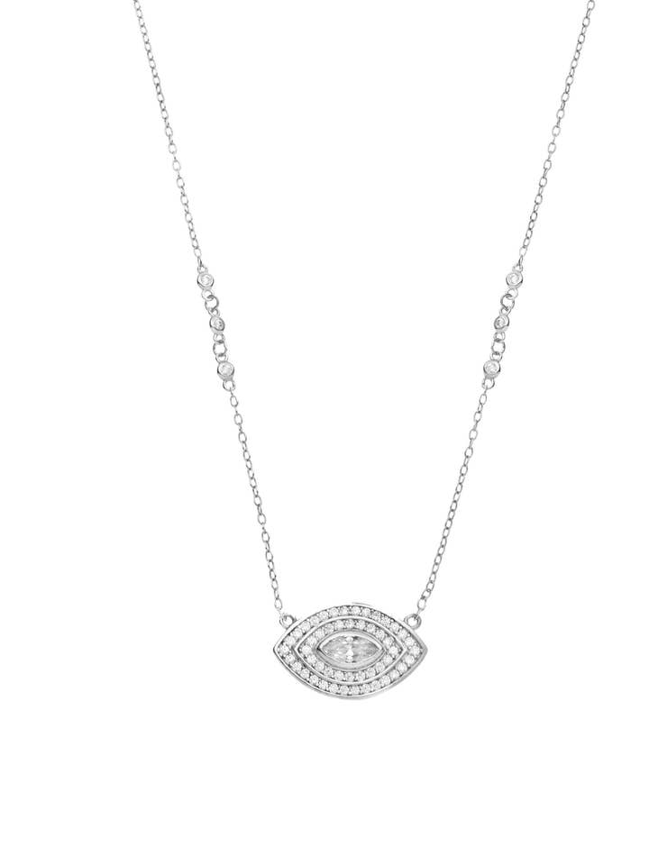 Collane con pendente a forma di occhio cubico con diamanti per la vendita all'ingrosso da parte di Nayla Jewelry