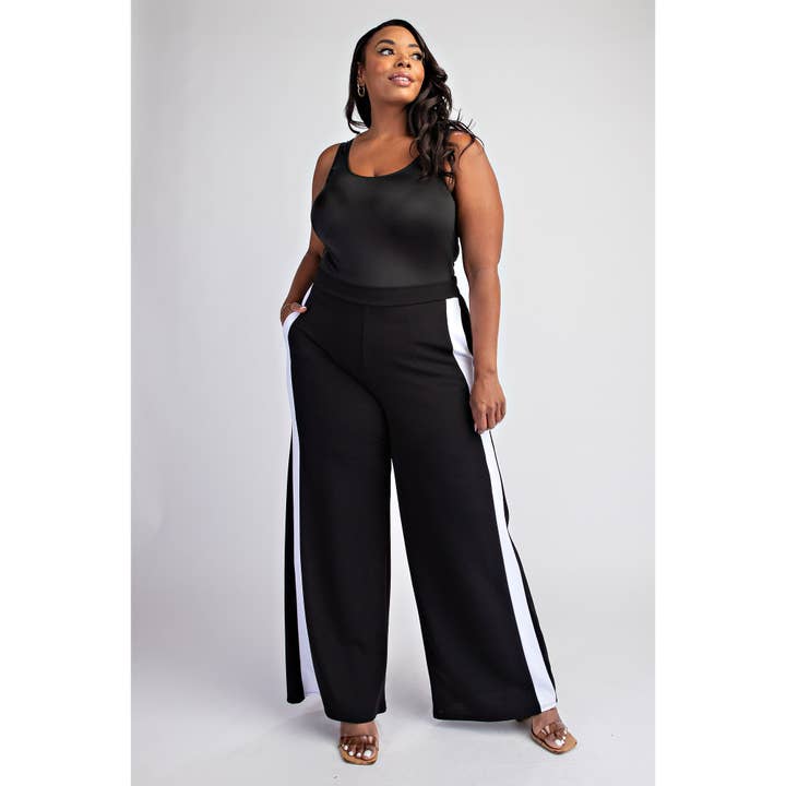 The Curve LA - Wholesale Pants - Women's - 74509-1cp PLUS SIZE SIDE-STRIPED KNIT PANTS WITH POCKETS10