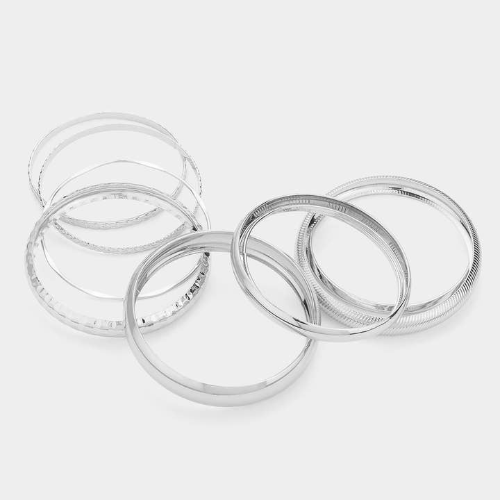 Sensibling Corp. - Wholesale Jewelry Set - 10PCS - Metal Multi Layered Bangle Bracelets
5