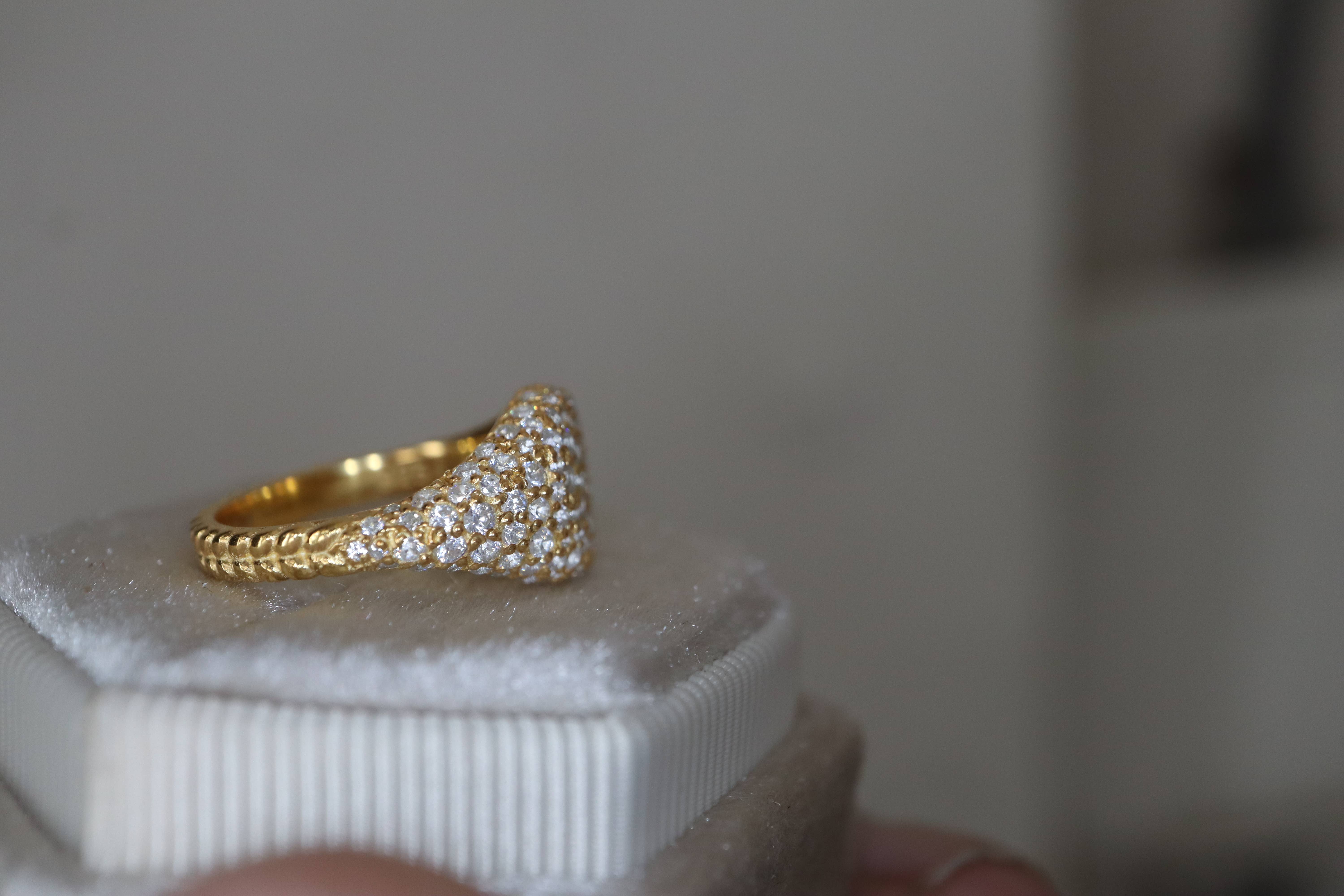 GEMPARA - Wholesale Multi-Stone Ring - 18K Gold Vermeil 925 Silver Pinky Pavé Moissanite Ring 3