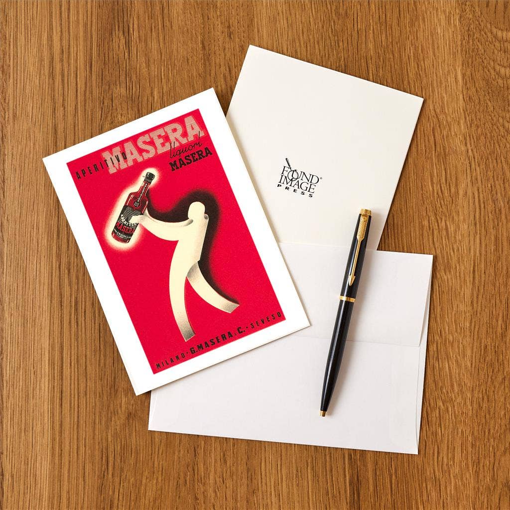 Found Image Press - Wholesale Stationery/Notecard Set - Greeting Card FG-127 Advertisement for Masera Aperitif1