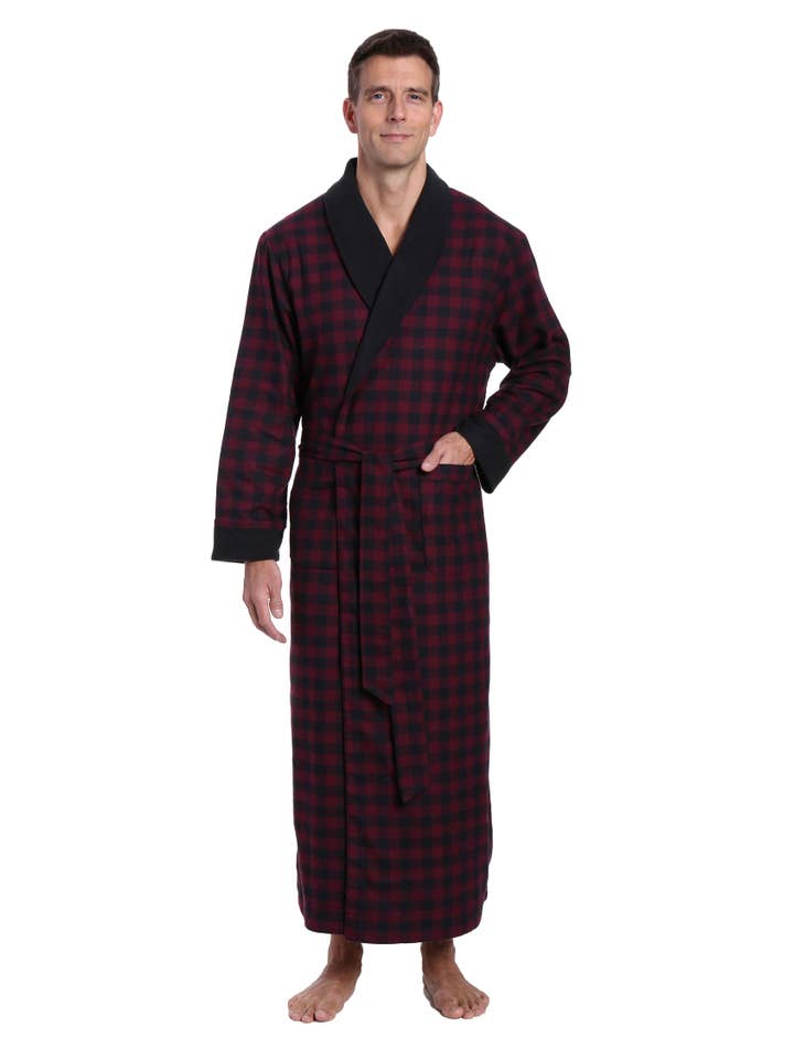 Noble Mount - Wholesale Robe – Men's - Men's Premium 100% Cotton Flannel Fleece Lined Robe19