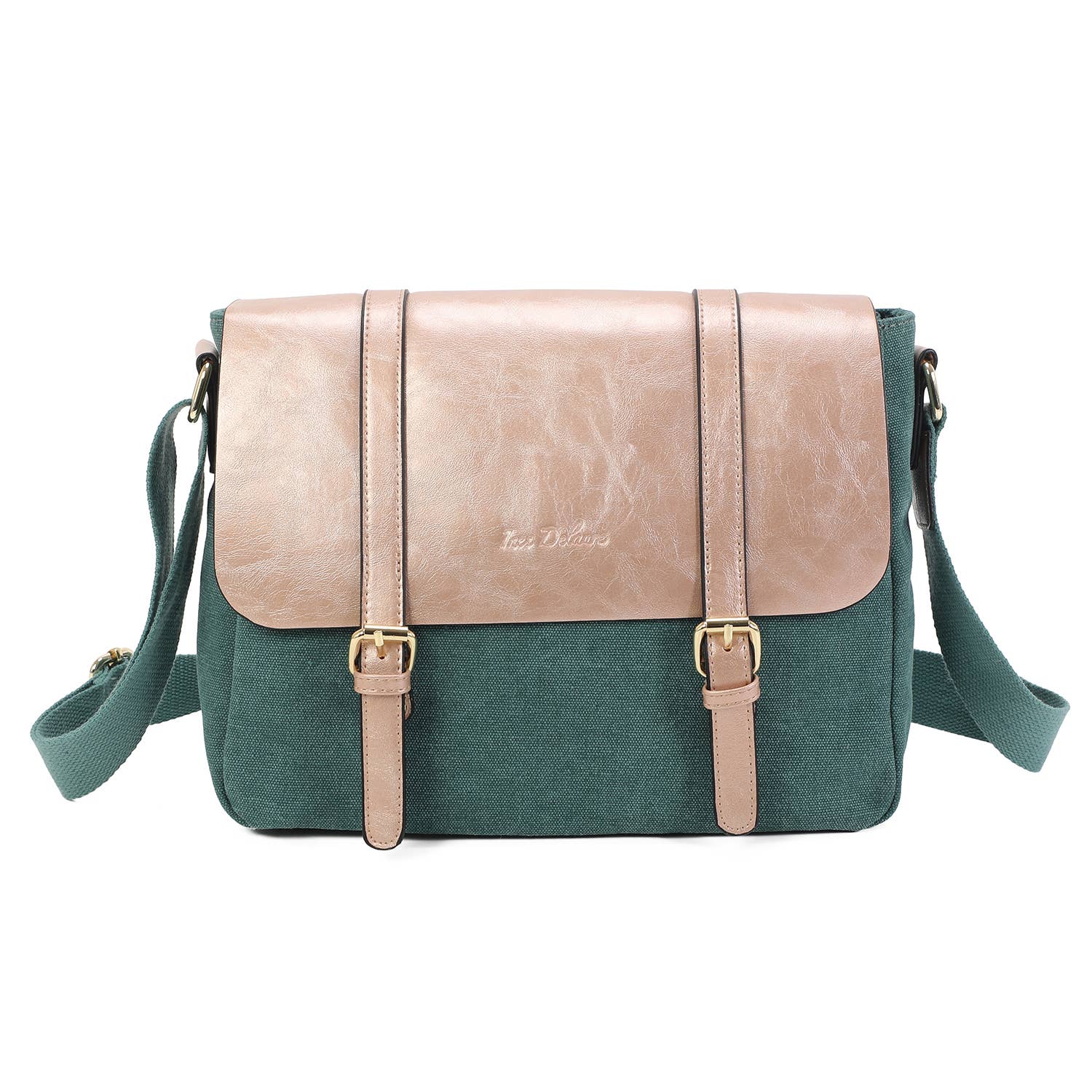 INES DELAURE - Wholesale Shoulder Bag - Women's - Dual-material shoulder bag in very light canvas12