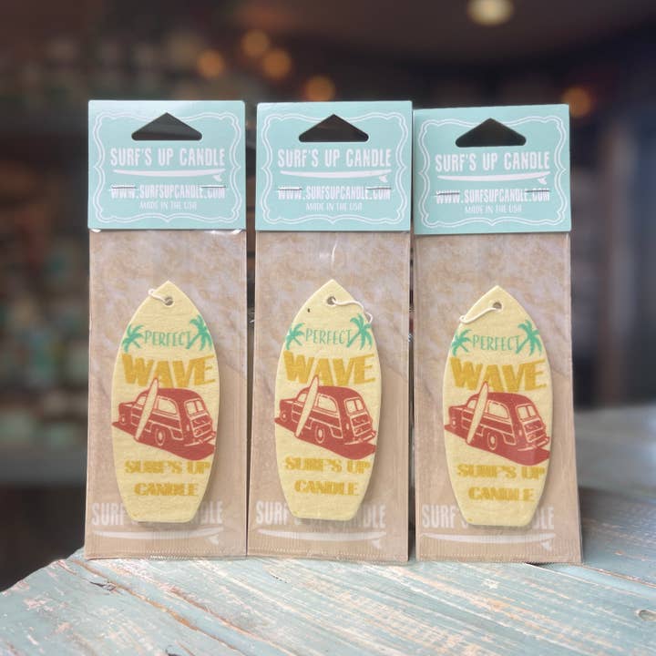 Surfs Up Candle - Wholesale Car Freshener - Unisex - Perfect Wave Vintage Air Freshener - Pack of 12
